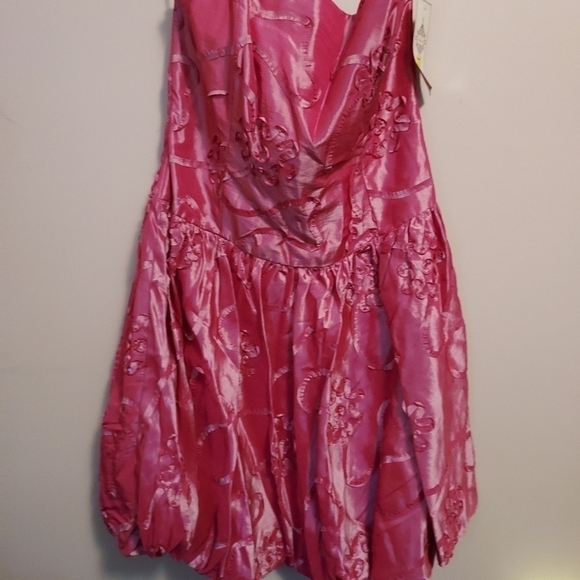 Strapless rose color XXL dress with scarf - Picture 6 of 12
